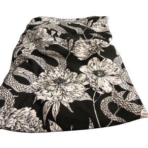 LuLaRoe TC Black White Snake Serpent Flower Leggings